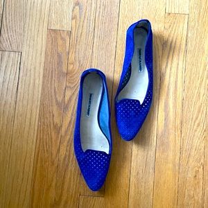 Manolo Blahnik blue suede flats size 39.5